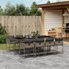 VidaXL Garden Dining Set 9 Pcs Grey Cushions Wicker 3278047