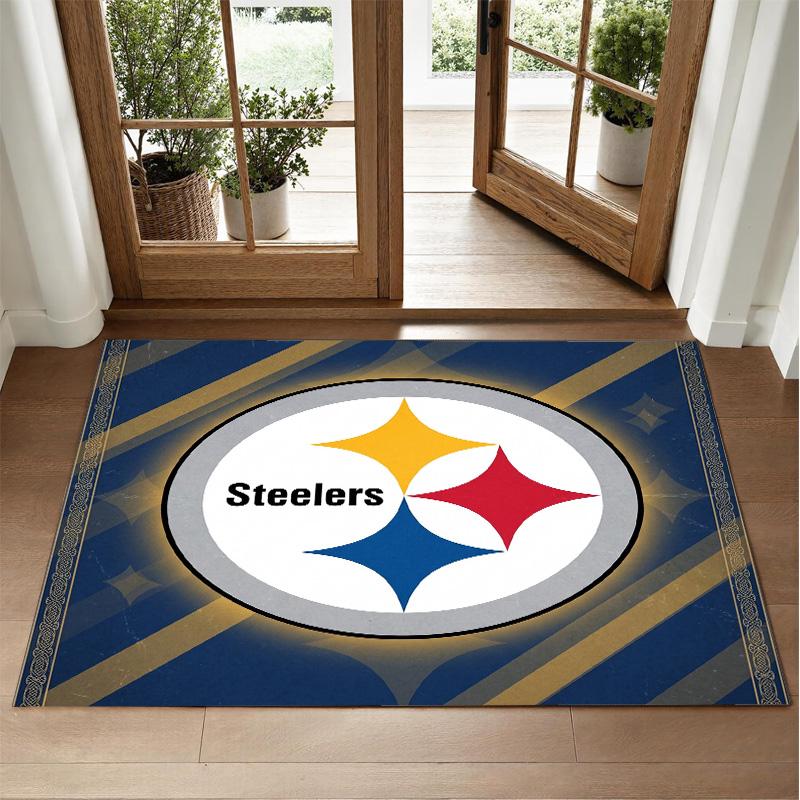 Covor din Catifea Cristal cu Design Pittsburgh Steelers Covoraș Decorativ Moale pentru Dormitor Intrare