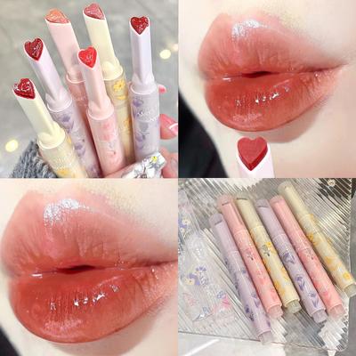 Florette Clear Lip Glaze Flower Love Jelly Mirror Lipstick Vodotěsná nepřilnavá kelímková rtěnka Transparentní Korea Makeup