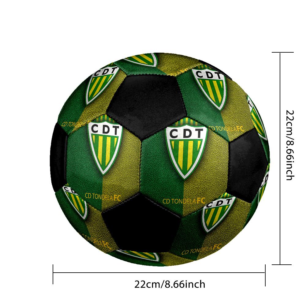 SIZE 5 CD Tondela Soccer Ball Colorful All Ages Machine Stitched PVC Competition Ready Durable High-Bounce