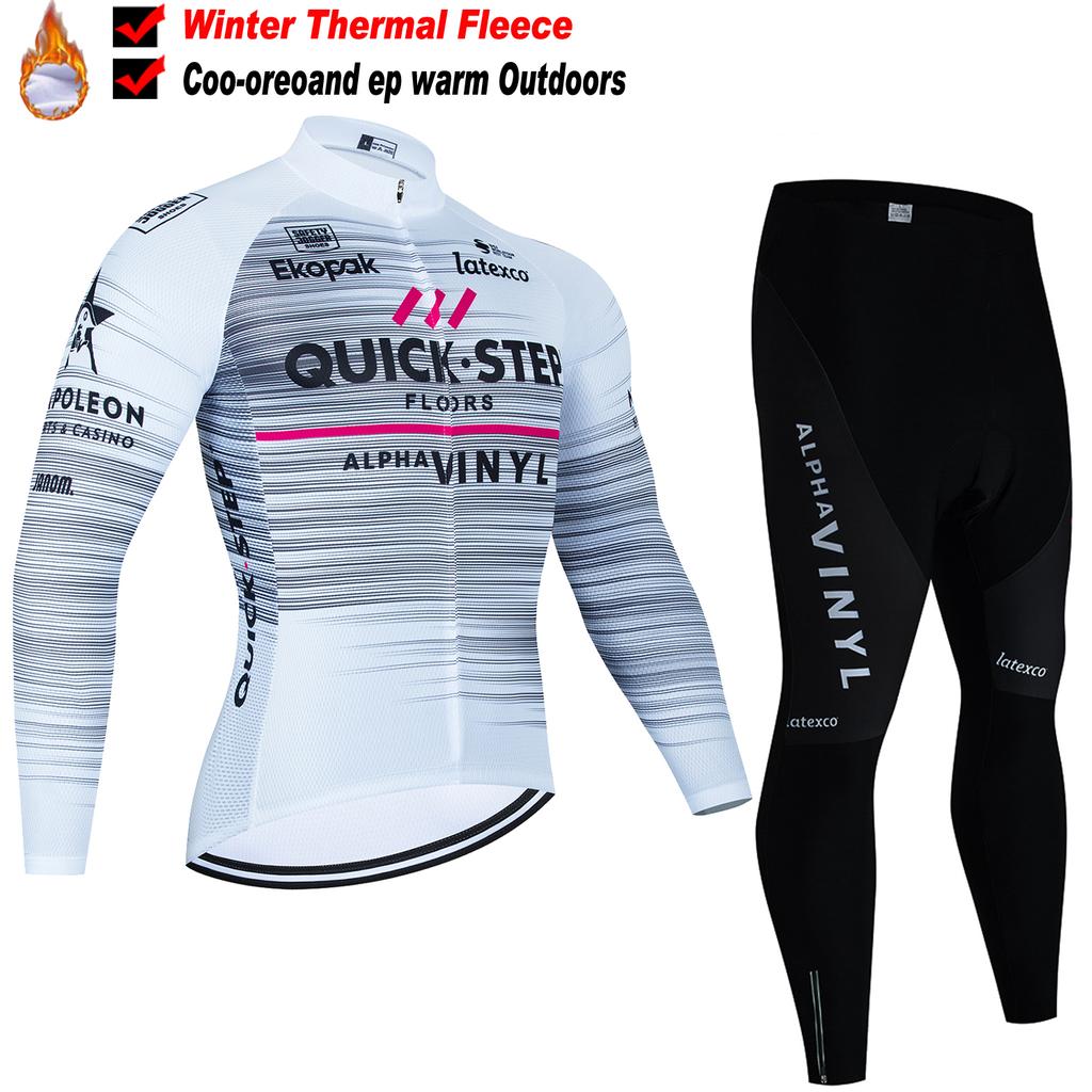 2025 Men's Cycling Outfit Set  Man Mountain Bike Jersey Clothes Winter Thermal Fleece Clothing Sportswear Bicycle Tricuta Bib