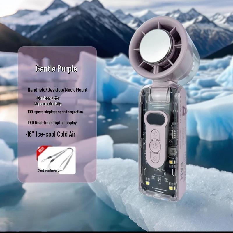

Transparent Handheld Fan with Long Battery Life - Perfect for Students and Outdoor Use Default