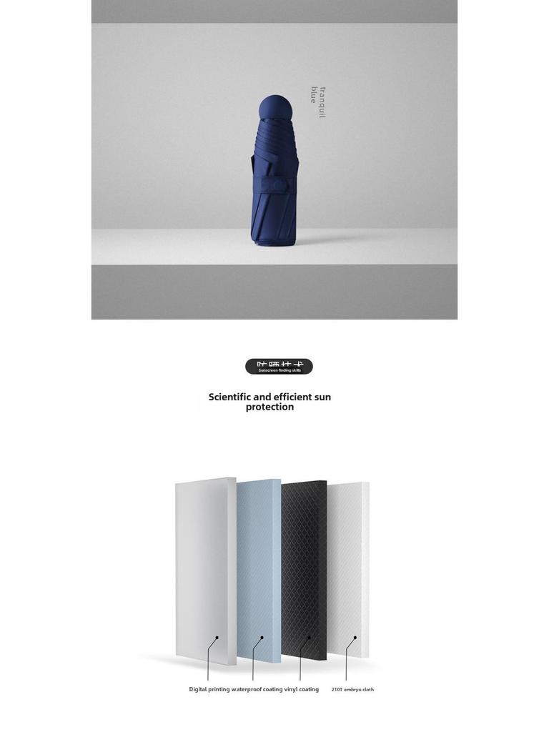 "Kompakter ultraleichter 5-fach UV-Schutz Mini-Kapselschirm"