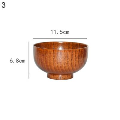 Wooden Noodles Rice Soup Bowl Food Storage Container Kitchen Tableware Gadget