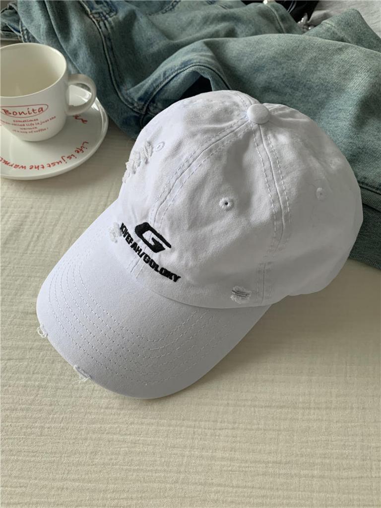 Cap type super positive G letter embroidered baseball cap female hole old high street face small cap couple
