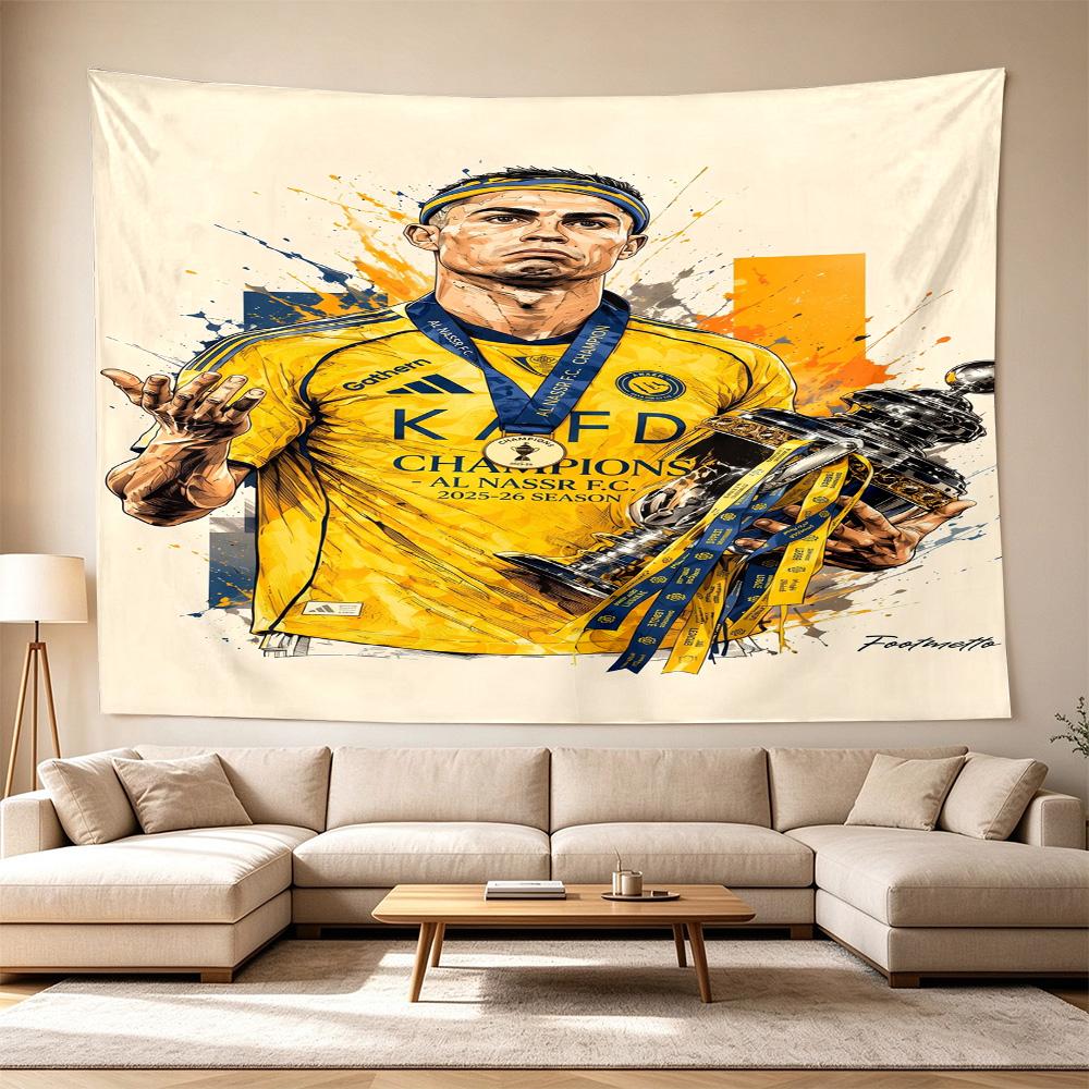 Ronaldo's Manchester Celebration Large Wall Tapestry,Ideal for Office Backdrops, Holiday Gifts, Home Decor (Living Room, Bedroom, Dorm, Parties), and