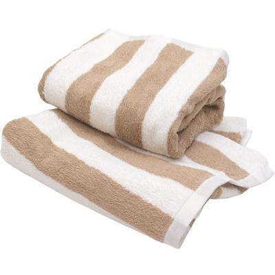 Hiorie Made In Japan Bath Set of Thick Instant Absorbency (Hiorie) Hotel-Style Towels, 2, Stripes, Mocha,
