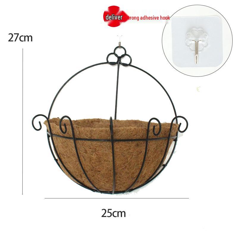 

Настенная подвесная корзина для цветов и подставка для горшков из кованого железа в деревенском стиле для зеленых растений