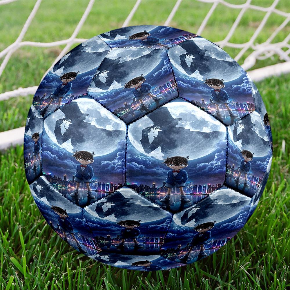 Detective Conan Print Size 5 Soccer Ball, Standard Match Football for Sports Game and Team Practice, Ideal Gift for Soccer Fans