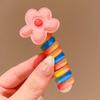 Kids' Rainbow Telephone Wire Hair Ring: High Ponytail Elastic Rope, New Style Curly Hair Band.