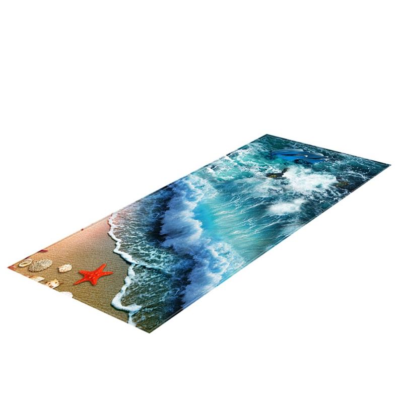Teppich im Ozean-Stil mit Muster, rutschfest, für den Flur, Eingangsbereich, Strand-Ozean-Druck-Teppich