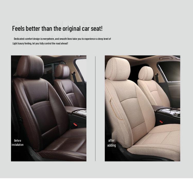 BMW 5 Series Universal Linen Car Seat Cushion - Full Coverage for New Models, 5-Seater Four Seasons Set.