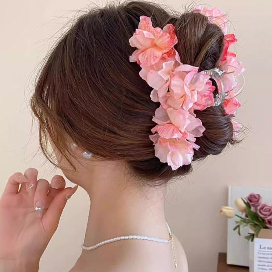 Women Hair Claw Artificial Flower Clip Back Head Decor Hair Shower Hair Clip Hair Styling Tool
