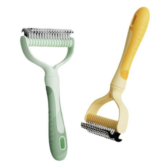 Deshedding Dog Brush for Long Haired Dogs Cats Undercoat Shedding Rake for Dematting Detangling Matted Fur And Knots Pet Grooming Supplies