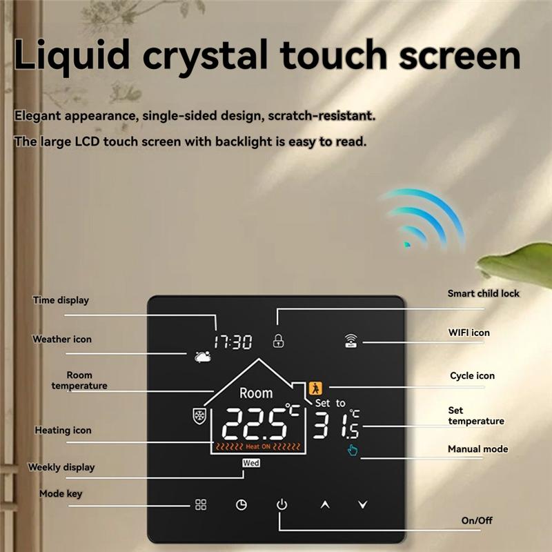 For Optimal Comfort Smart Wifi Thermostat For Underfloor Heating Featuring Adjustable Brightness And Temperature Accuracy 3A