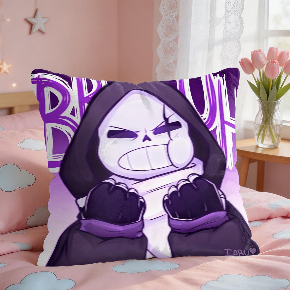 SSans Undertale Anime Cushion Cover Square Short Plush Pillow Case Living Room Sofa Home Decor Funda X