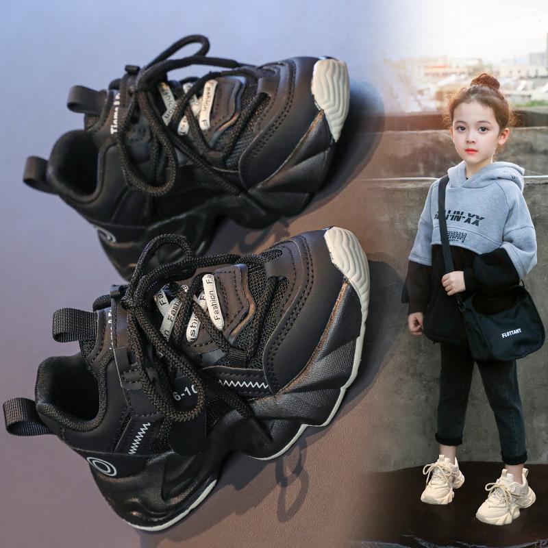 Girls Shoes Little White Shoes Autumn Mesh Non-slip 2025 New Children's Breathable Sports Dad Shoes Girls Primary School Students