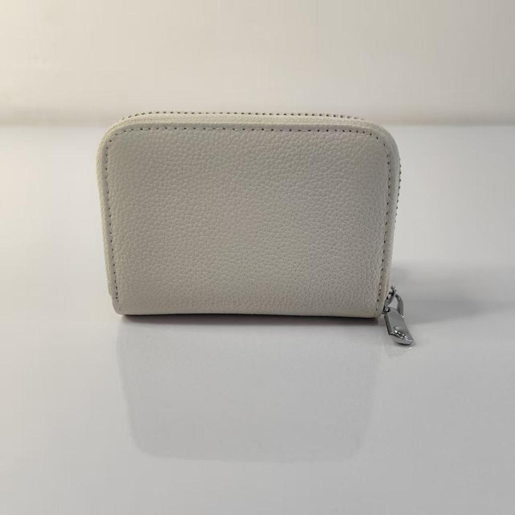 Best-Selling Women's Cowhide Zipper Accordion Card Holder with Multi-Card Slots