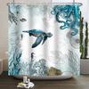 Underwater World Ocean Shower Curtain for Bathroom Seabed Animals Sea Turtle Dolphin Fish Waterproof Bathroom Curtain With Hooks