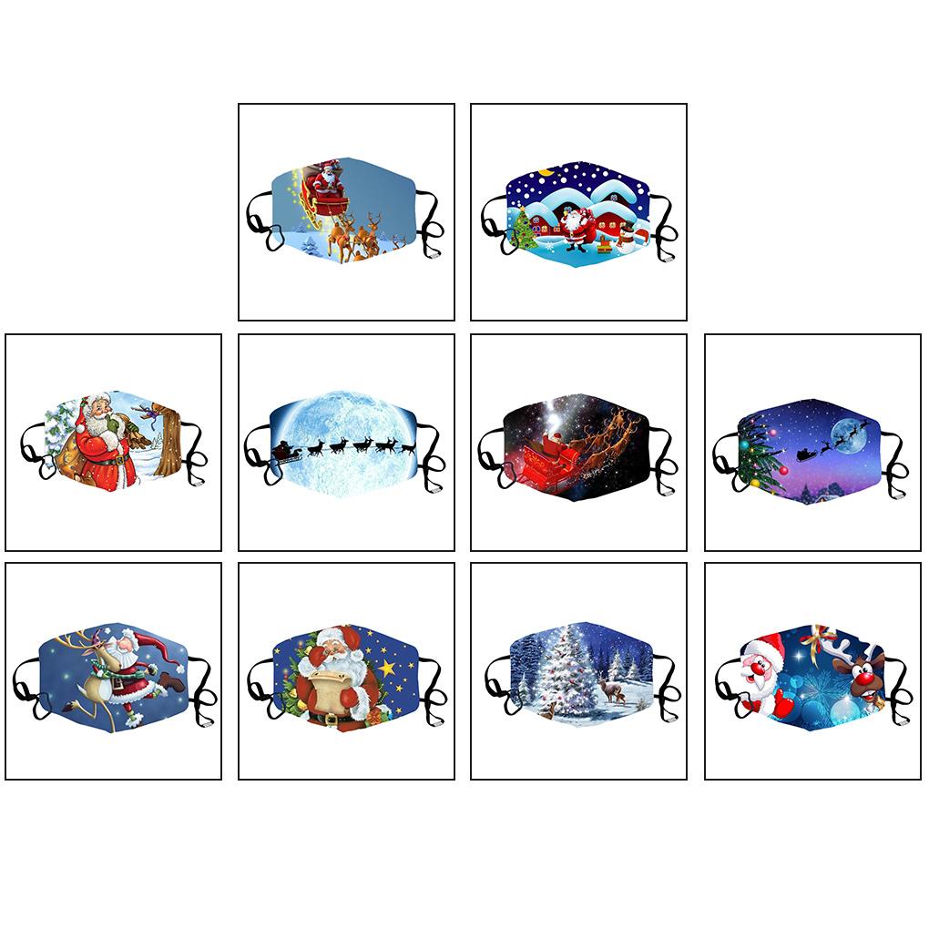 Weihnachtliches Mund-Nasen-Maske Staubdicht Atmungsaktiv Druckmaske mit Elastischem Ohrband Typ 5