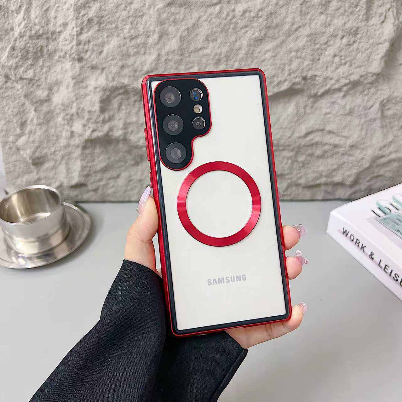 

Magnetic Case for Samsung Galaxy S25 S24 S23 S22 Ultra/Plus/FE/+, with Magsafe & Aluminum Frame & Double Sided Tempered Glass Phone Bumper cover Galaxy S25 Ultra