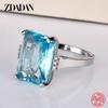 925 Sterling Silver Charm Topaz Ring for Women Luxury Wedding Jewelry Party Gift