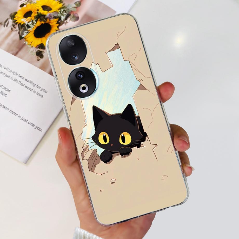 Para Honor 90 / Honor 90 Lite 90 Pro 90 Smart Case Funda de Silicona Suave Elegante de Lujo Hermosa Flor de Cerezo Fundas Tapa Transparente