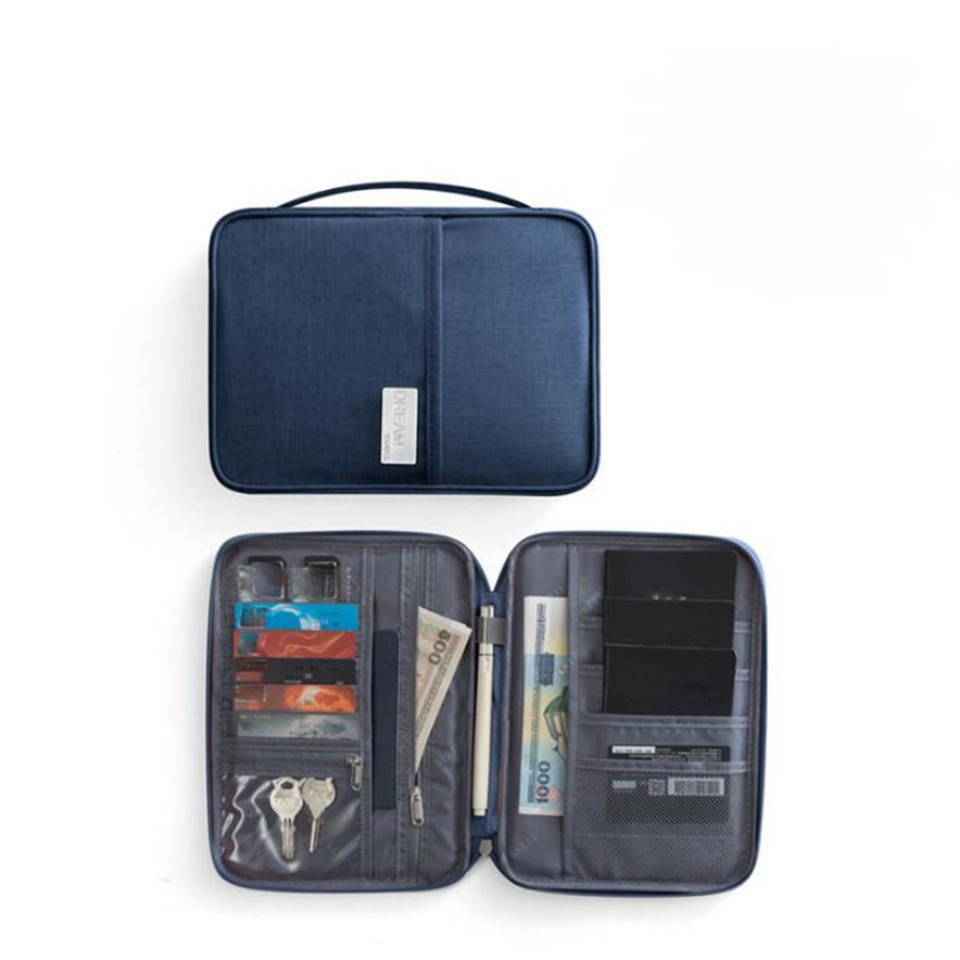 

Водонепроницаемая сумка для карт, паспорта, кредитной карты, органайзер для наличных, дорожный портфель, сумка на молнии S тёмно-синий
