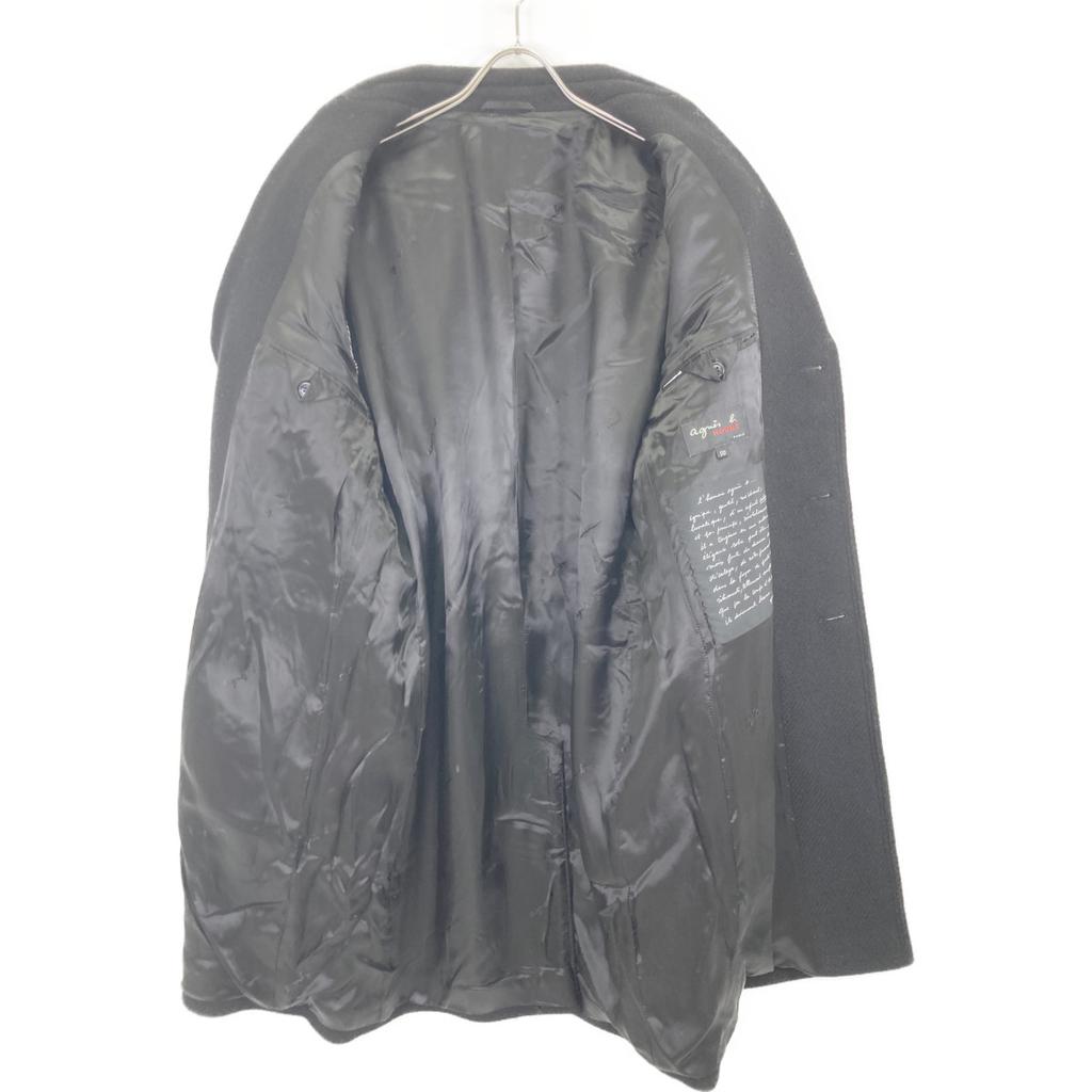 agnes b. MZ26TM58 OF361839 Black Wool Chesterfield Coat Coat 50 blackUsed