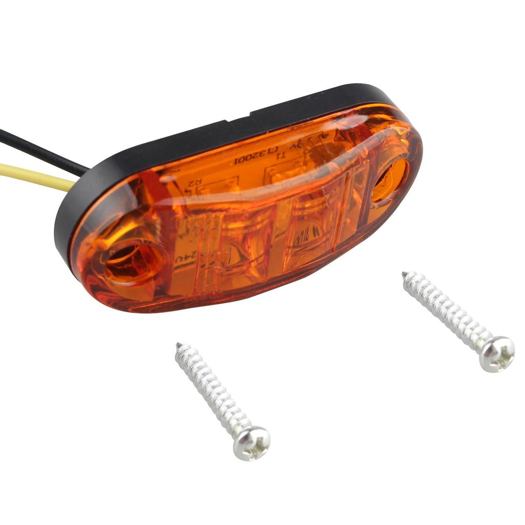 Fushengda 4 piezas / 24V Piraña Coche Camión Remolque Aplicación LED Luz Lateral de Marcación Lámpara de Señal de Giro Bombilla para Camión Ámbar Noche Stop