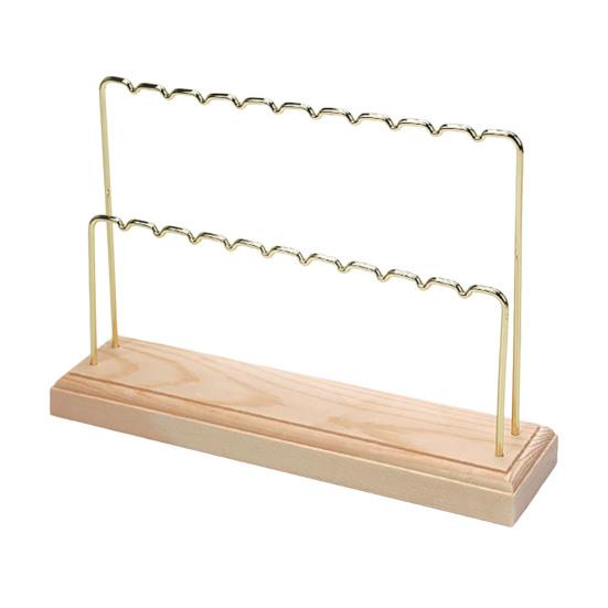 

Держатель для сережек Стабильная деревянная основа 2-х ярусная стойка для ювелирных изделий Опора для фотографий Розничный магазин Прилавок Подвесные серьги Дисплей Полка Органайзер для сережек