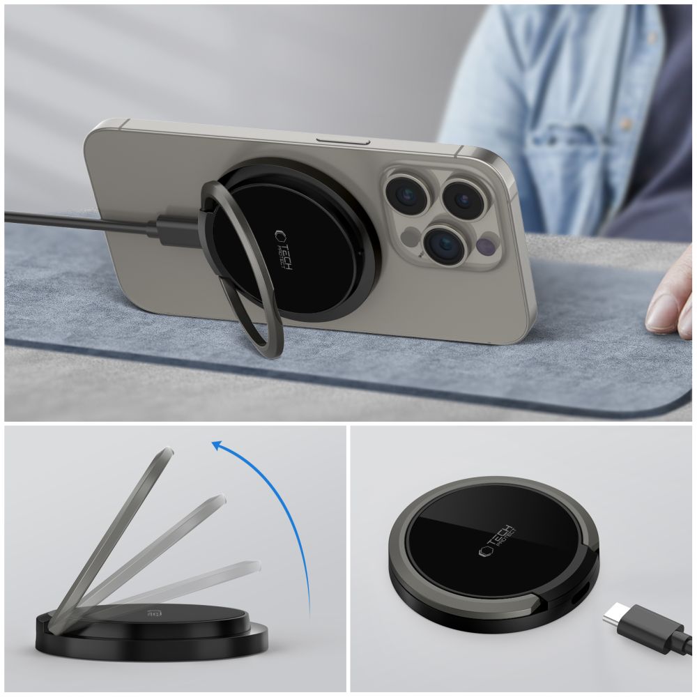 Tech-Protect Qi15W-A33 Magnetic Magsafe Wireless Charger Black