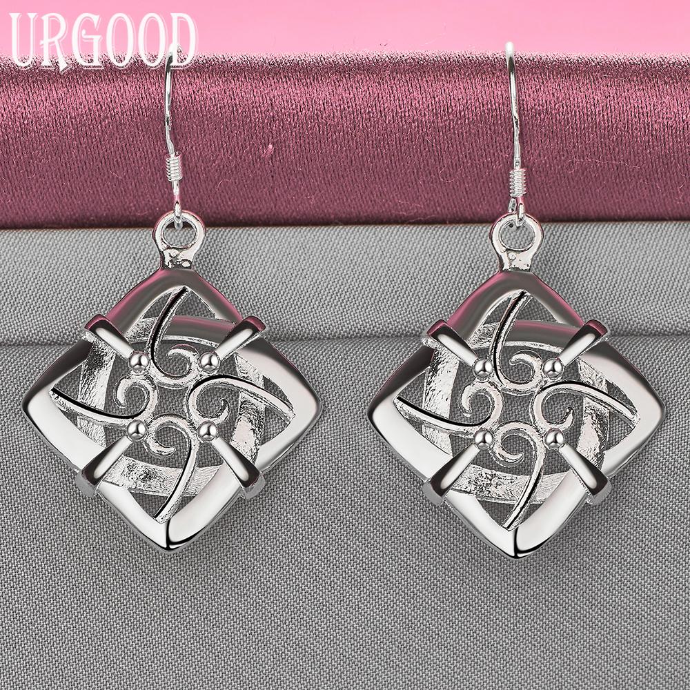 925 Sterling Silver Wedding Jewelry Charm Dangle Earrings