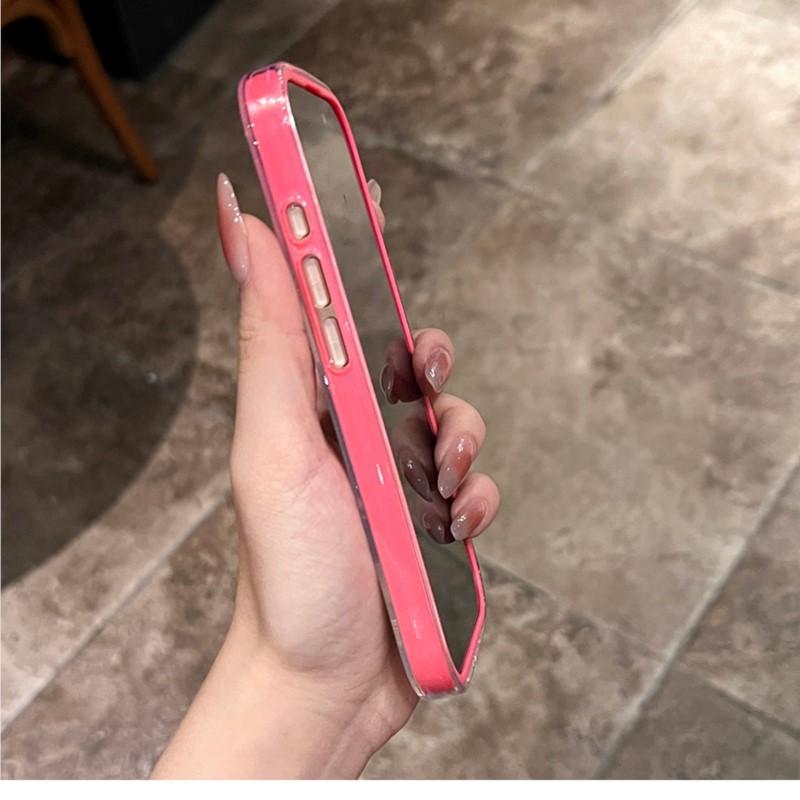 Transparent 2IN1 Shockproof Color Bumper Clear Armor Cover for iPhone 16 15 14 Plus 13 12 11 Pro X XR XS Max Soft Silicone Cover