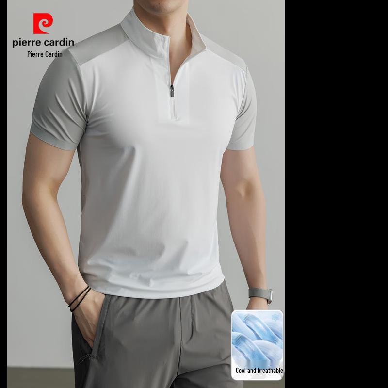 Pierre Cardin Men's Half-Zip Colorblock Short Sleeve T-Shirt