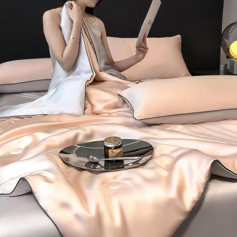 Washable Tencel Summer Cool Quilt Cooling Summer Quilt Machine Washable Air-Conditioning Thin Blanket Ice Silk Quilt