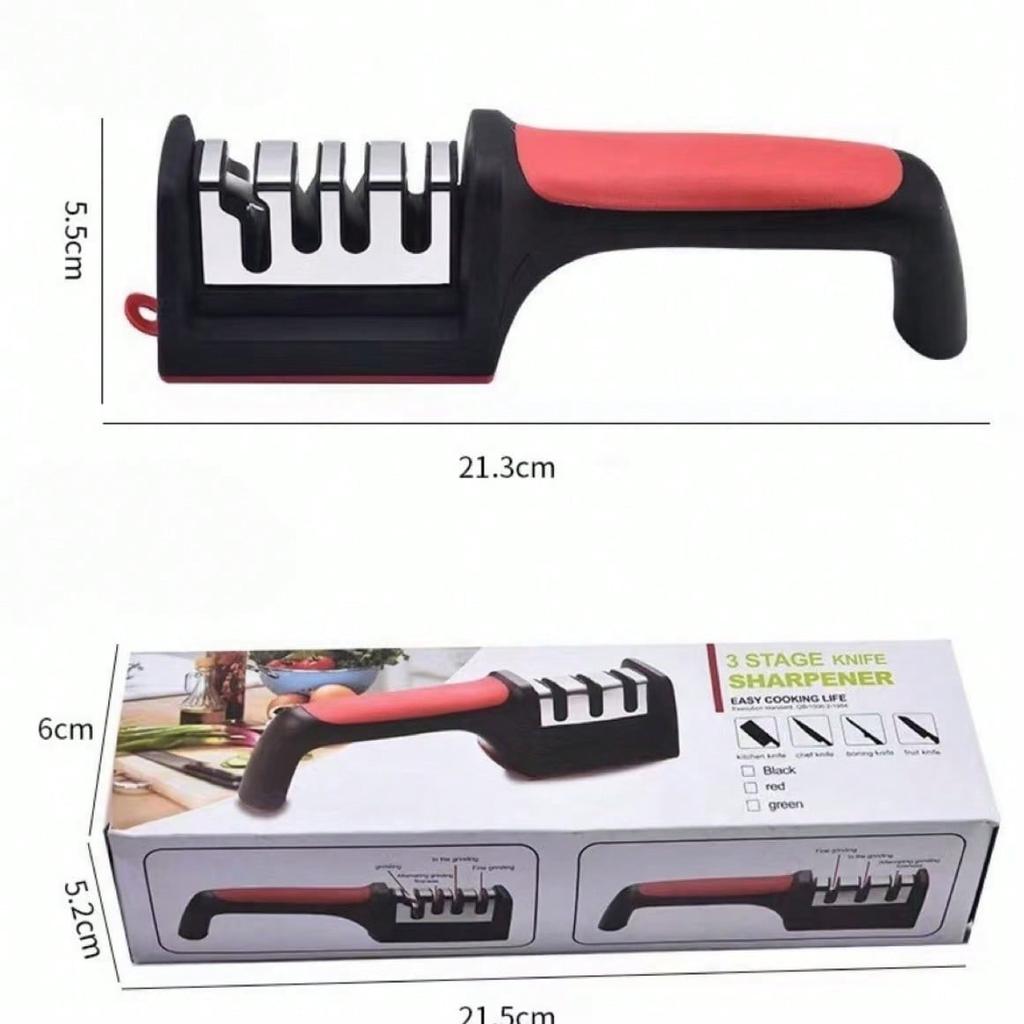 Multifunctional 4-Stage Knife Sharpener, Diamond Hand-Held Sharpening Stone for Kitchen Knives, Scissors, Cocina Tool