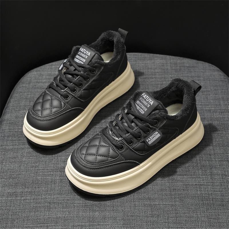 Fleece warm Herbst und Winter neu lässig zwei Baumwollschuhe Plateau Student Sport Board Schuhe