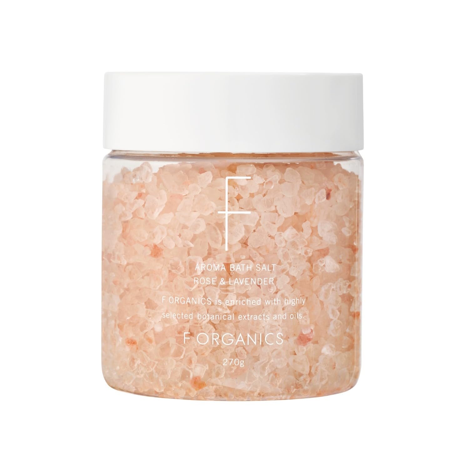 

F organics Арома-ванна Роза Соль для ванны с эффектами и сертифицированными солями COSMOS ORGANIC, и Лавандой, 270 г, Ингредиенты, сохраняющие тепло и улучшающие кожу, розовый