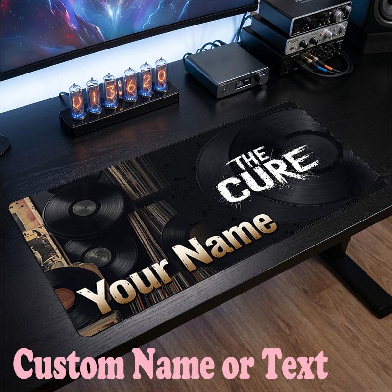 The Cure Customized Name Text Mouse Pad, Large Desk Mouse Mat Personalized Home Office Present