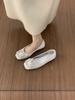 First encounter fairy wind rhinestone square buckle commuter shoes spring 2026 new one-pedal soft-soled ballet