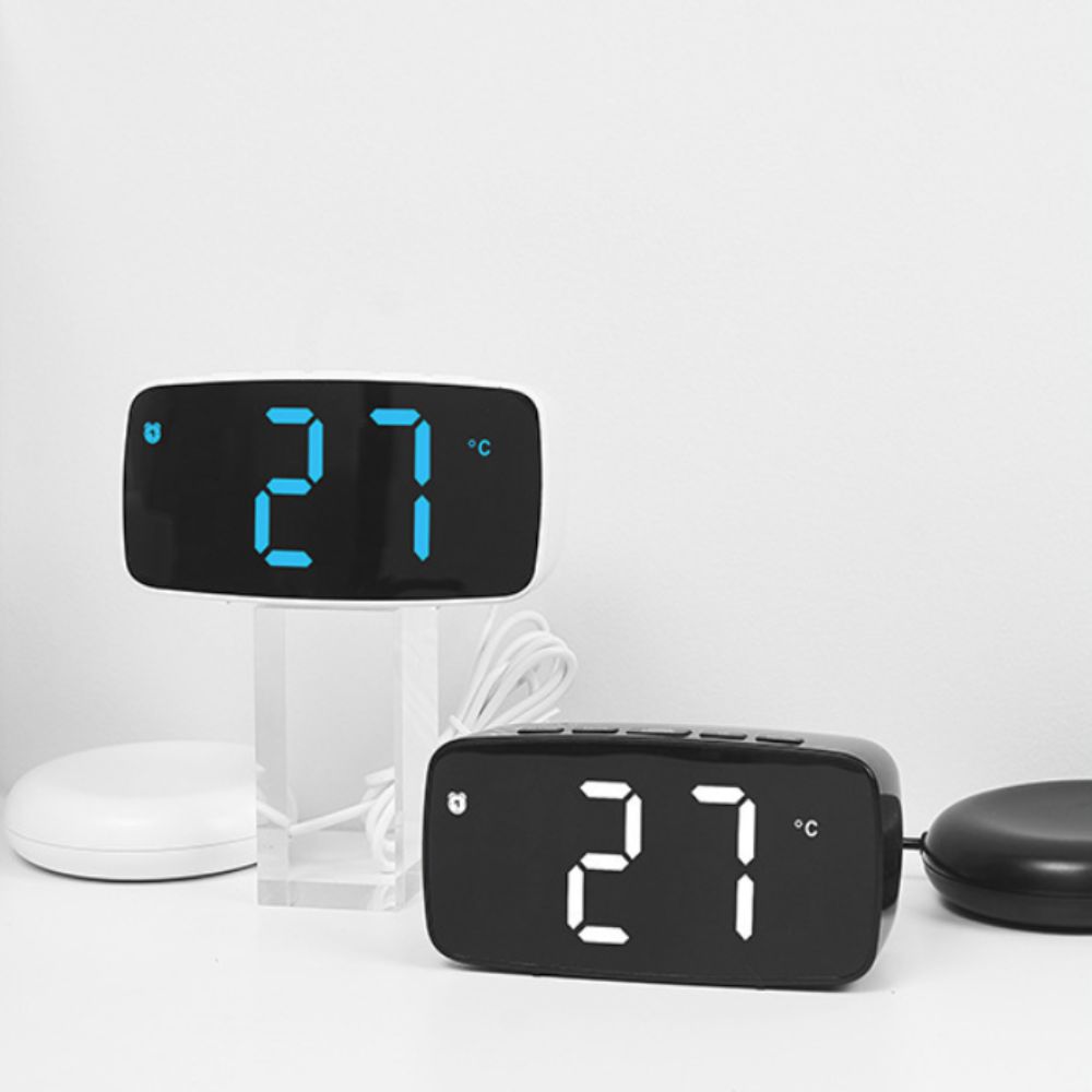 Temperature and Date Display Electronic Alarm Clock LED Large Screen Bedside Clock Deep Sleeper