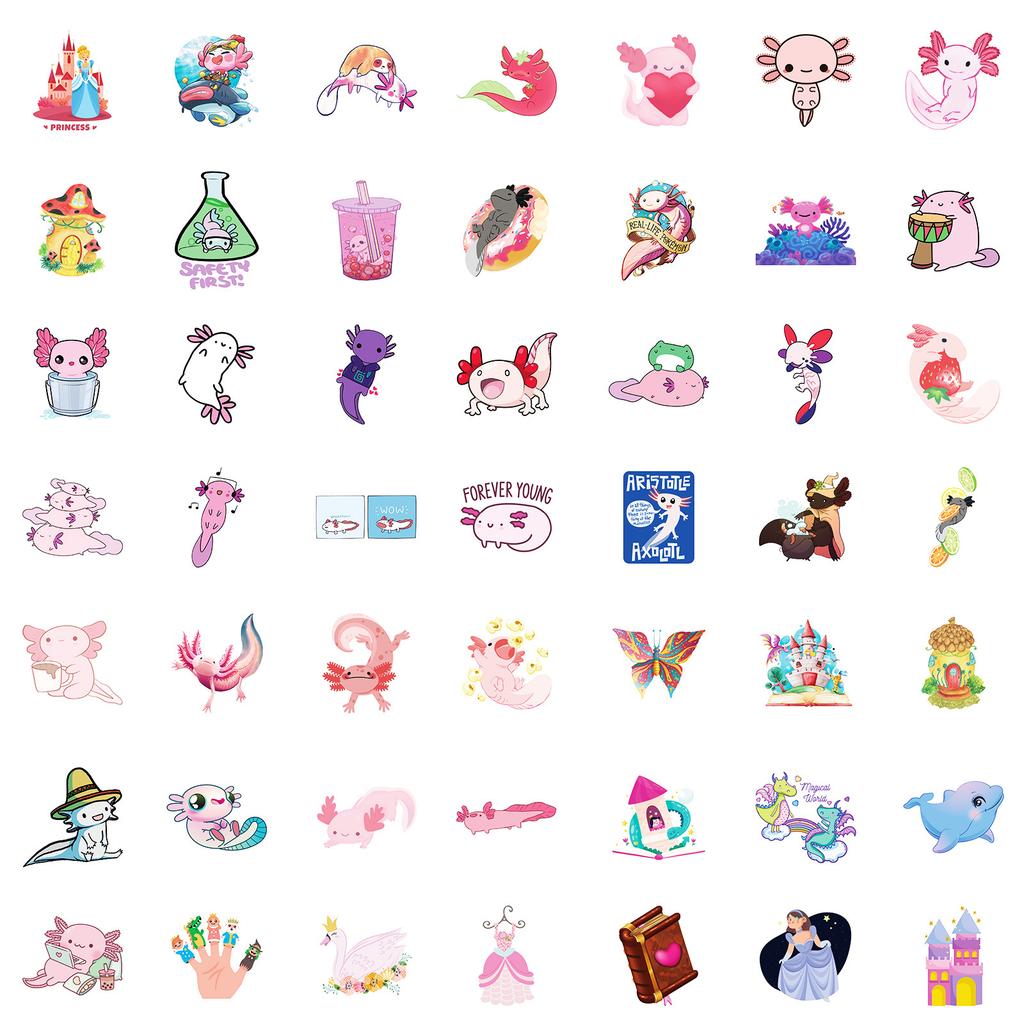 100 Small Size 4Cm Pink Cute Little Animal Stickers Diy Skateboard Water Cup Flat Refrigerator Pack