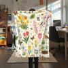 1Pc Cute Season Print Flannel Blanket, High quality Comfortable for All Seasons, Home Decor, Warmth and Comfort, Perfect for Christmas Gifts W50