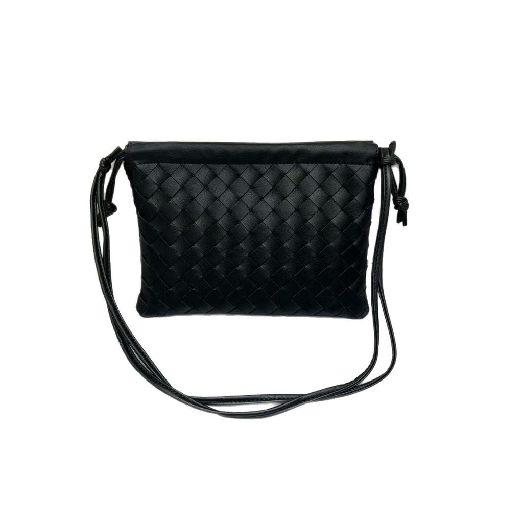 Borsa a Spalla Grande Capacità in Pelle di Mucca Intrecciata con Pochette a Coulisse 2025