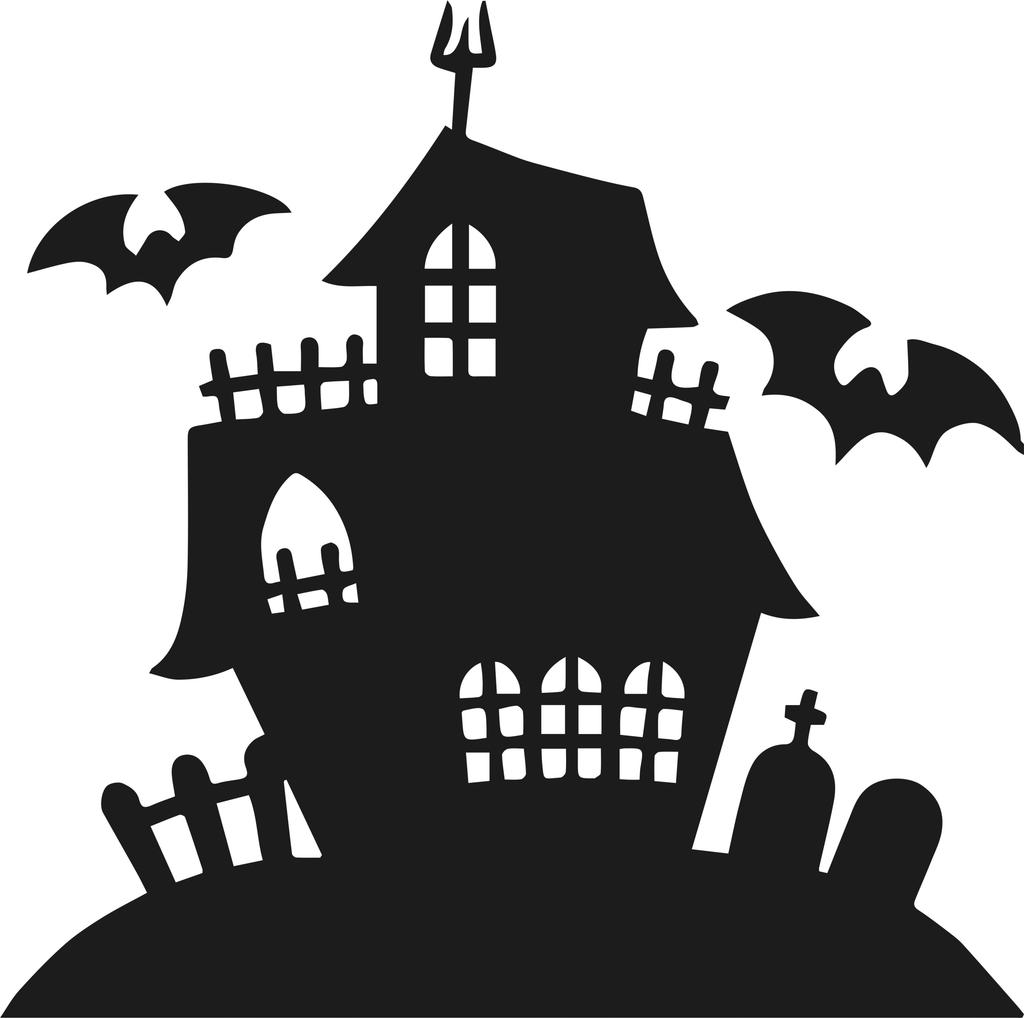Duża naklejka halloween naklejki upiorny zamek horror dekoracja okno nh_008