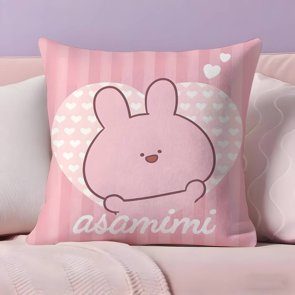 Cartoon A-Asamimichan Cute Bunny Pillow Case Ultra Soft Skin Friendly Fabric Cloud Like Comfort & Concealed Zipper