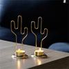 European Cactus Shape Metal Candle Holder Iron Tealights Candle Stand Round Candlesticks Vintage Desktops Decorations