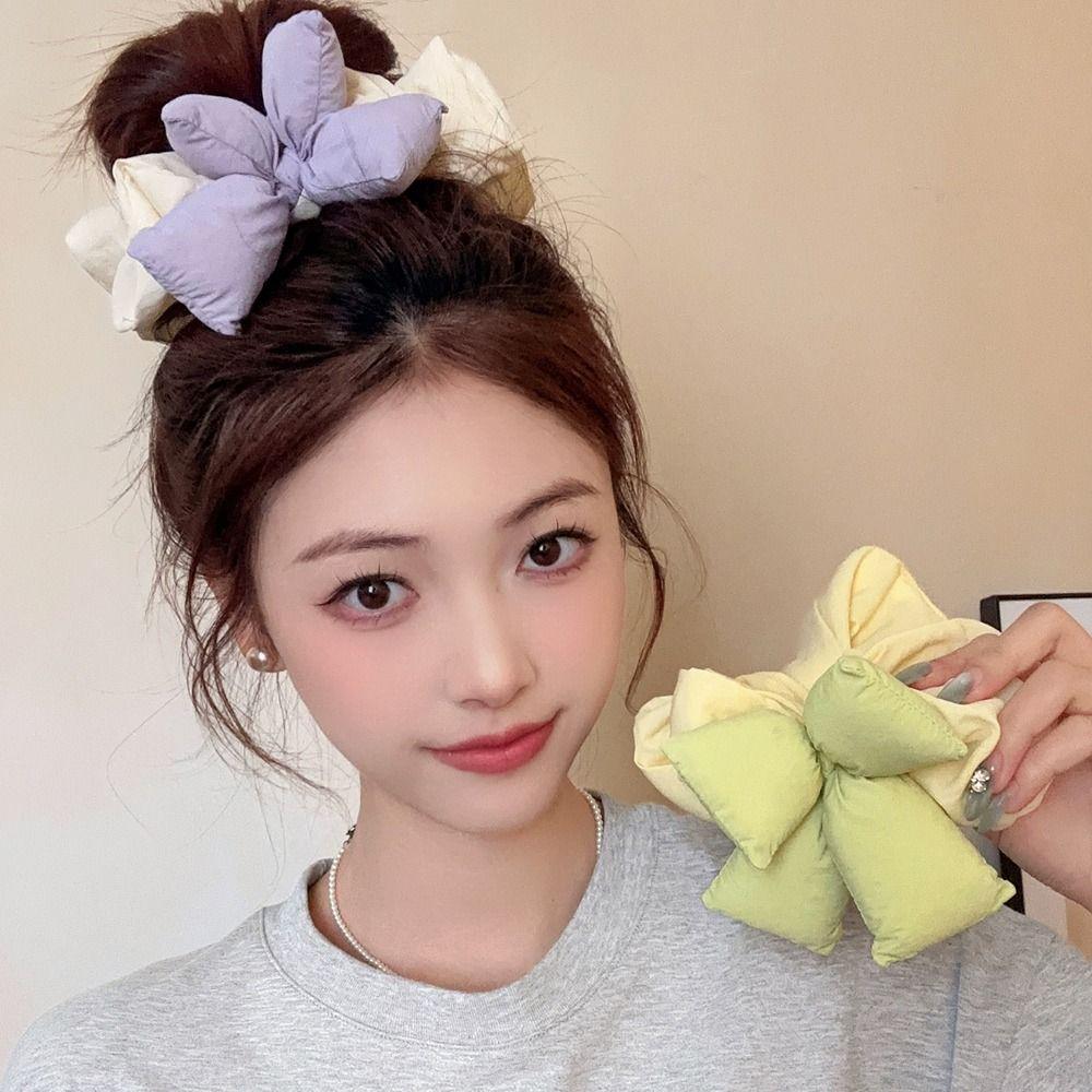 Large Elastic Elastic Fabric Hair Ties Bowknot Hair Scrunchies  High Aesthetic Value