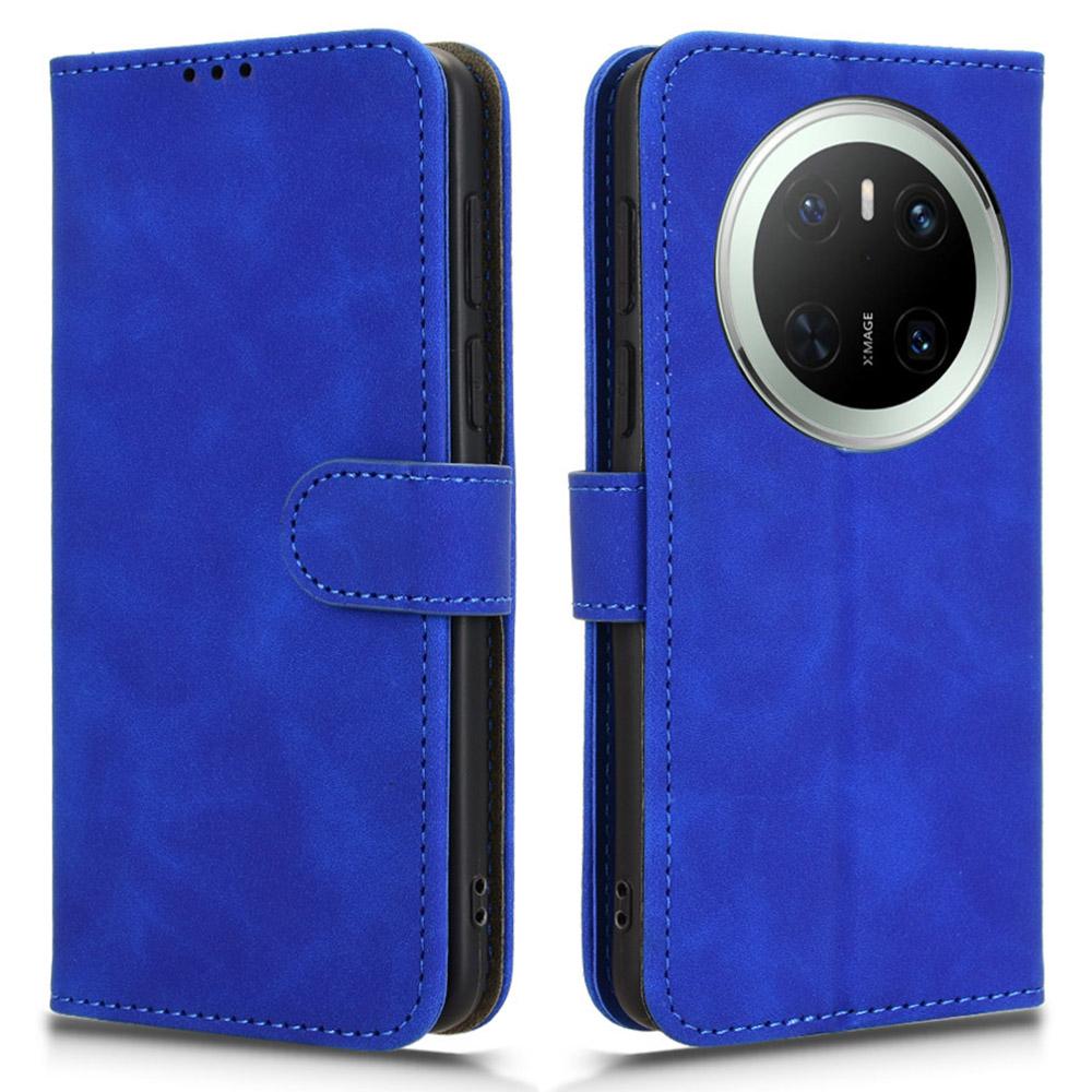 

For Huawei Mate 70 Leather Case Skin-Feel Anti-Drop Wallet Flip Phone Cover Blue